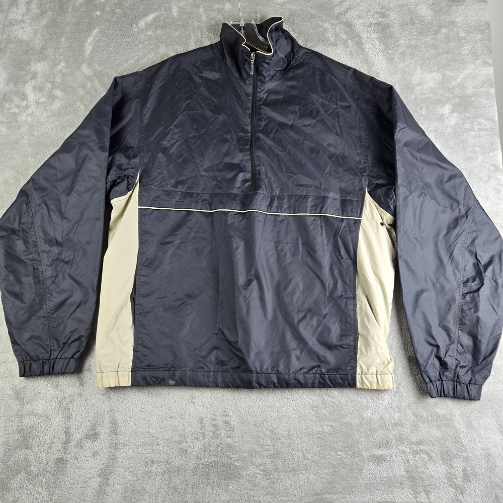 Dockers Golf Windbreaker Mens Large Black Nylon 1/2 Zip Pockets Colorblock